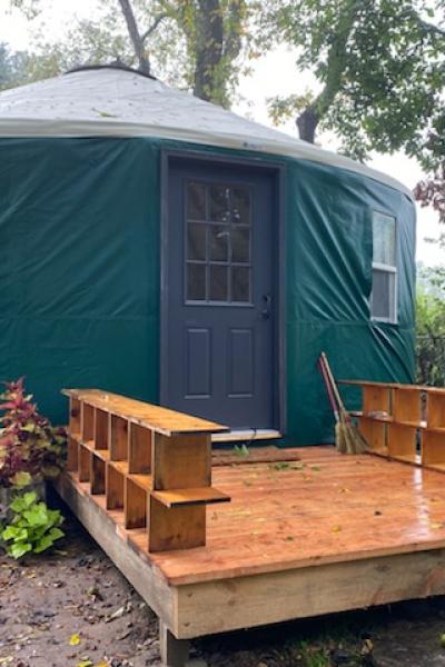 Green Yurt With Deck